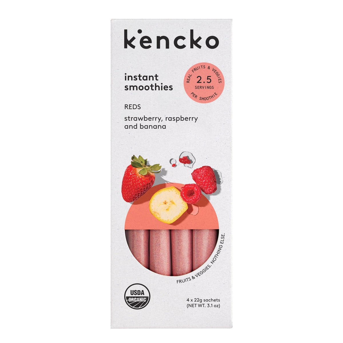 Kencko Reds Organic Instant Fruit & Veggie Smoothies 4pk
