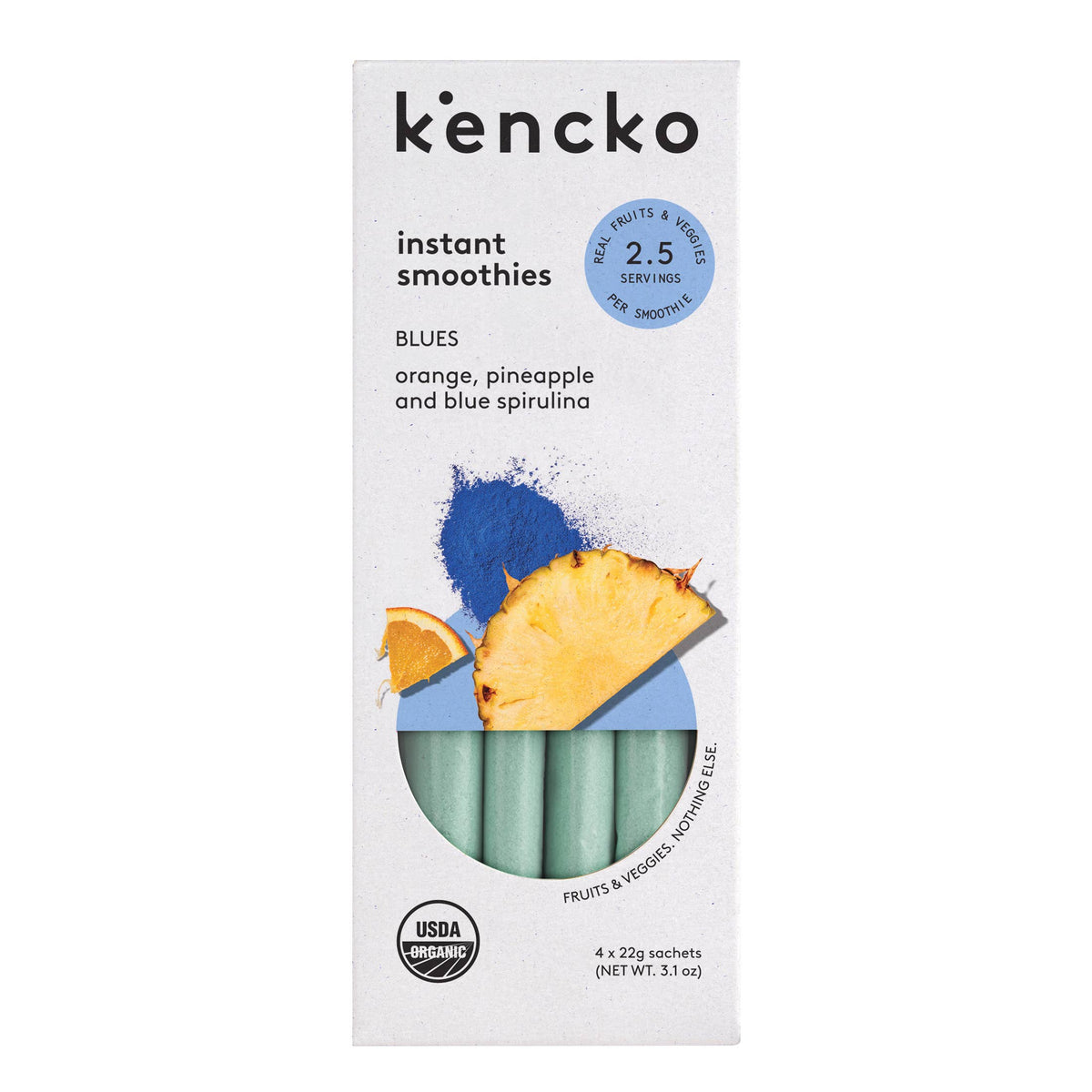 Kencko Blues Organic Instant Fruit & Veggie Smoothies 4pk