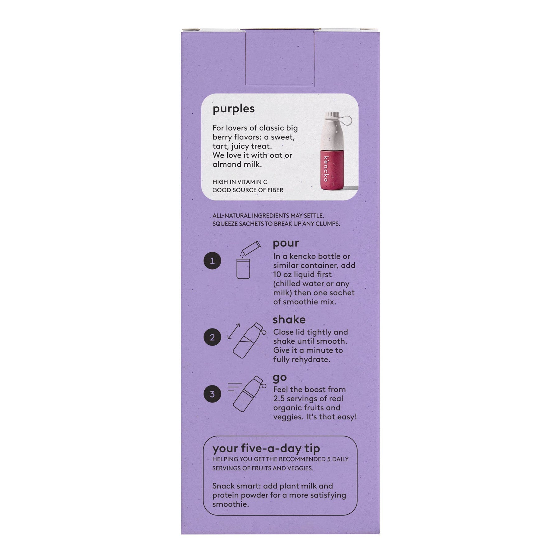Kencko Purples Organic Instant Fruit & Veggie Smoothies 4pk