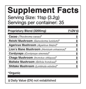 Adaptogenic Powder | 7 Medicinal Mushrooms + Cacao