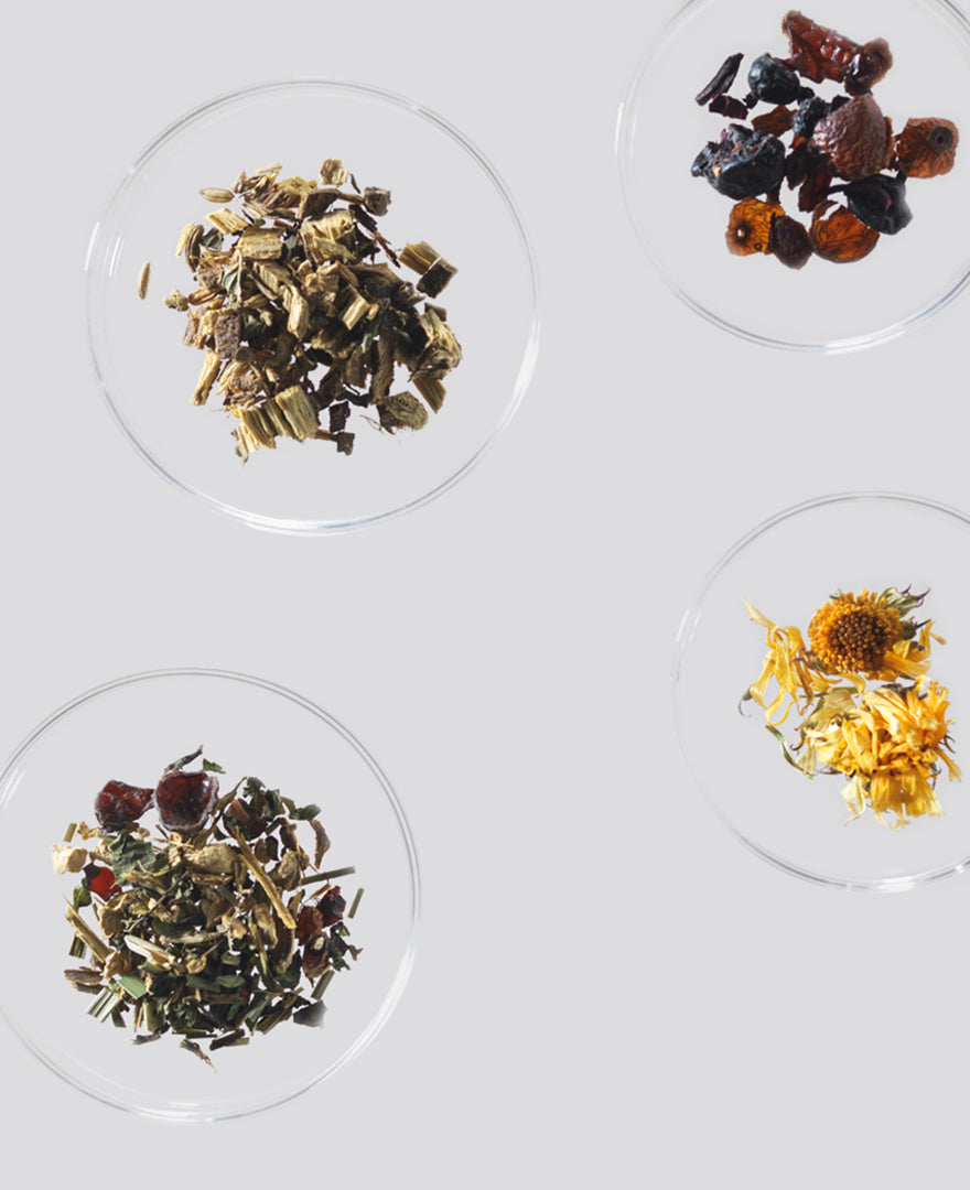 A selection of loose leaf herbal teas